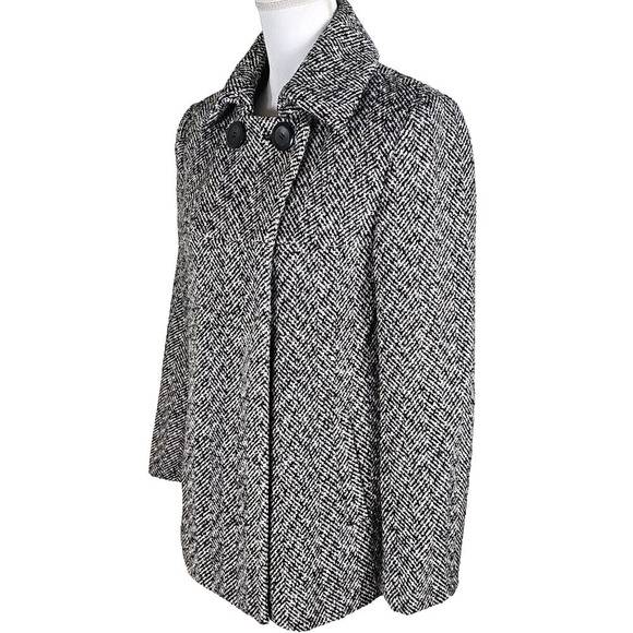 LARRY LEVINE~Woman Size S~Black/White Wool Blend Lined Jacket Outdoore Wear NWOT - Picture 1 of 9